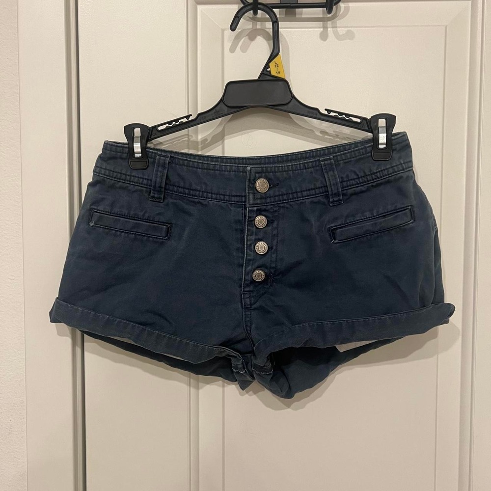 Old Navy blue micro shorts with button fly Size 1 summer y2k